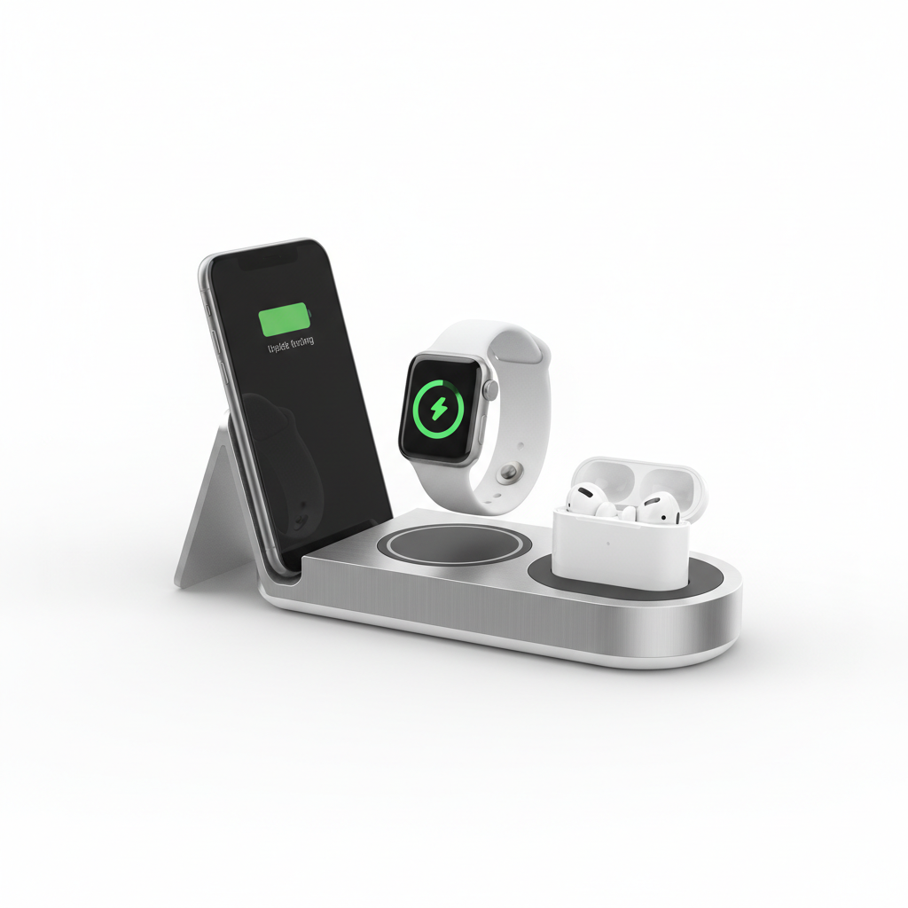 3-in-1 Wireless Charging Station - Professional Studio Shot