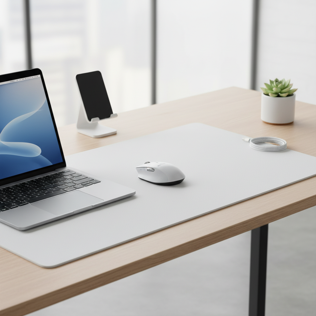 White Desk Pad